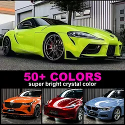 5x59 FT Quality PET White Base Ultra Gloss Crystal Car Vinyls Wrap Air Release Bubble Free Film Auto Vehicle DIY Decals Sticker