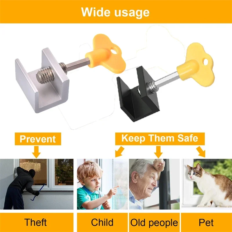 Window Safety Locks for Vertical Sliding Windows 1/4/8 PCS Child Safety Window Limiters Home Security Windows Lock  Key