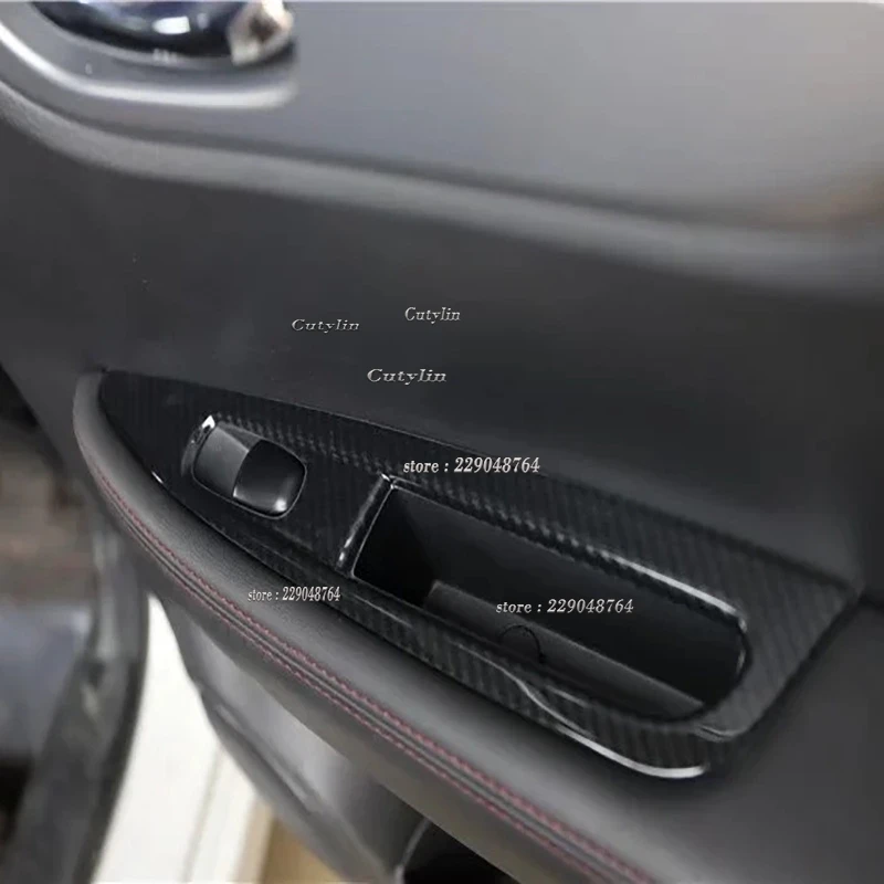 LHD RHD For Nissan Qashqai J11 2019 2020 ABS Carbon Fiber Interior Accessories Side Window Switch Cover Frame Car Decoration