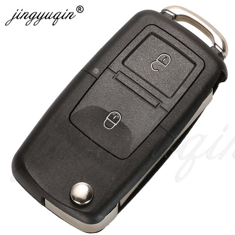 jingyuqin Remote Key FOB 2 Buttons 433MHZ ID48 1J0 959 753N/753AG/753CT 7M3959753 for Volkswagen VW Passat Golf MK4 Bora Polo