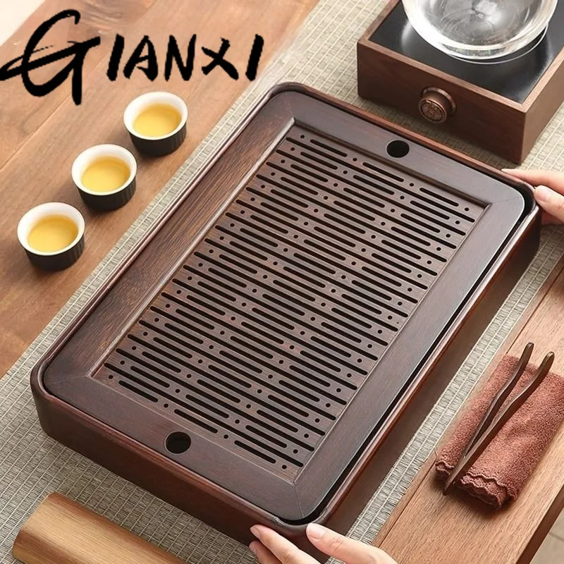 GIANXI Tea Tray Small Dry Battery Drain Type Tea Sea Kung Fu Tea Set Accessories Tea Table Water Tray Separate Design