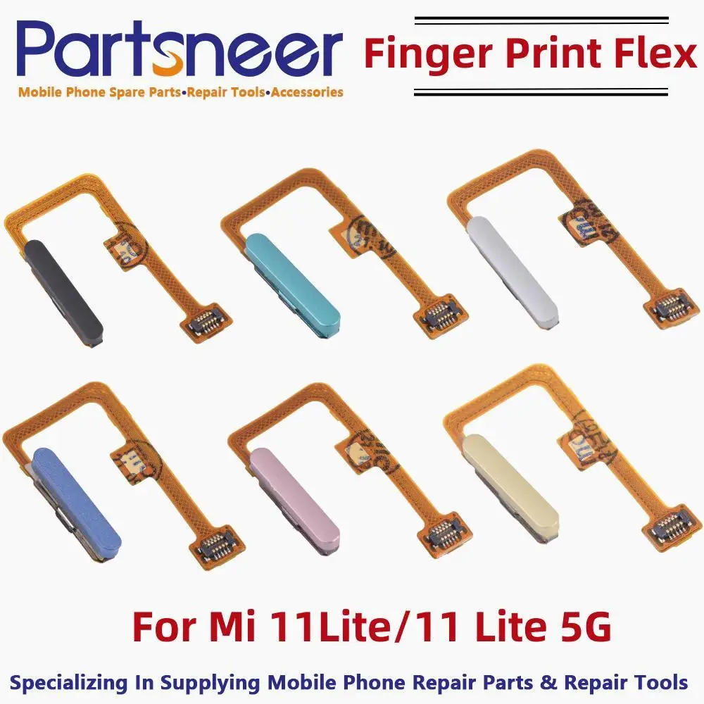 Fingerprint Sensor Flex Cable Replacement for Xiaomi Mi 11 Lite 4G/5G Power On Off Button Flex Cable