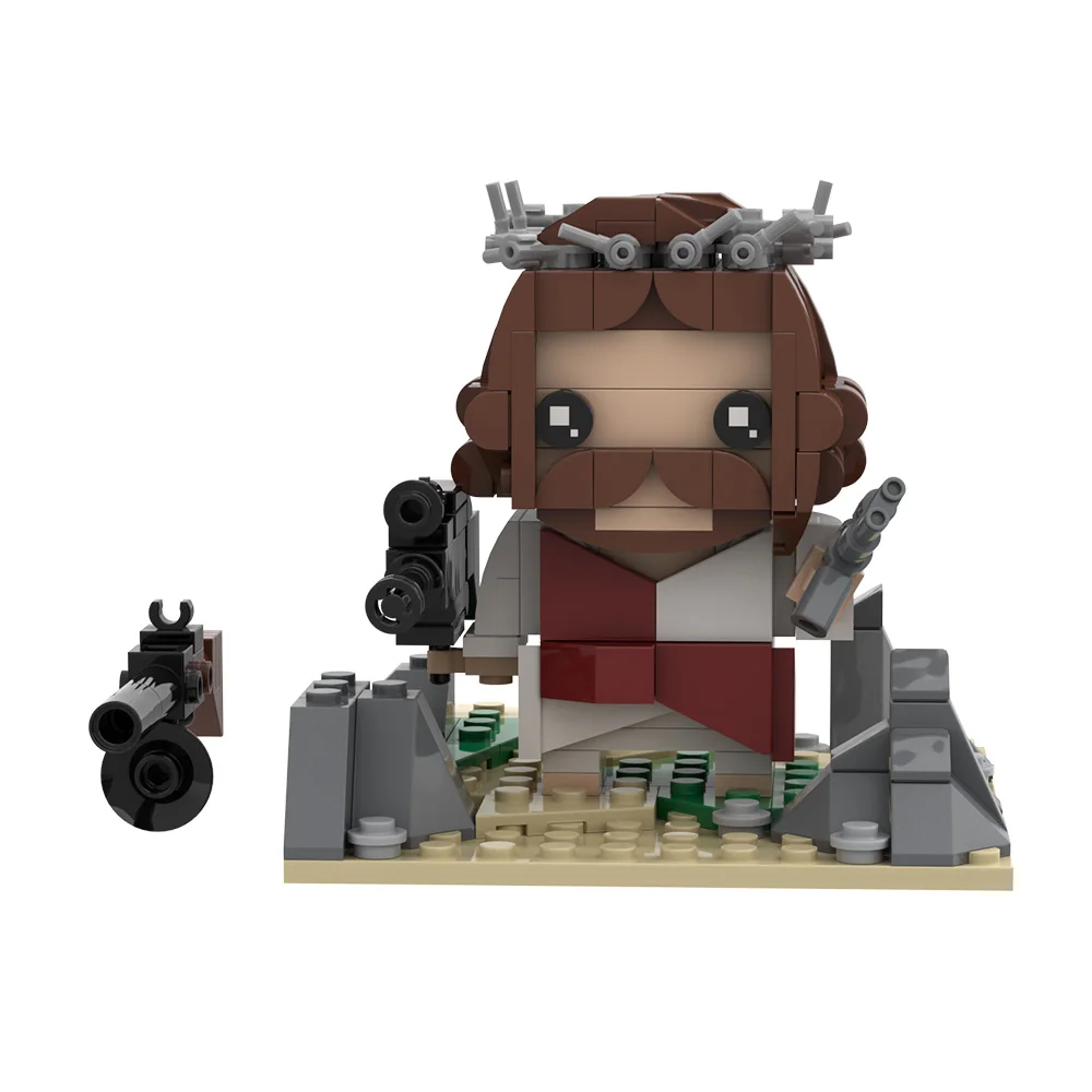 

MOC Jesus Takes a Gun Building Blocks Model Christianity Son Of God Jesus Figure Bricks DIY Assembly Toys Kids Birthday Gifts