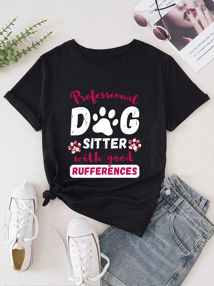 Professional T-shirt for dogs and pets Fashion Short sleeved T-shirt Tee Tops Printed O-neck Casual T-shirt Women's Clothing