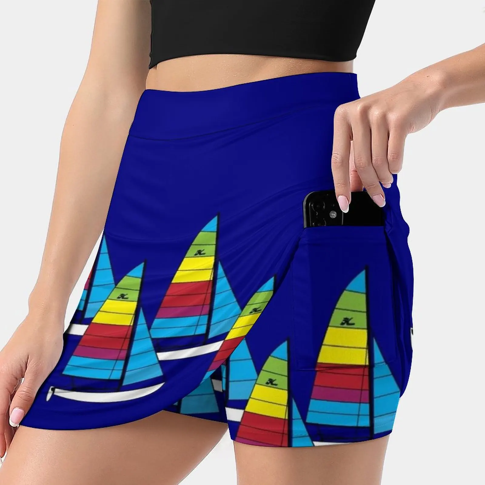 Hobie 16 Catamaran Sailboat Women's skirt With Hide Pocket Tennis Skirt Golf Skirts Badminton Skirts Running skirts Sailboat