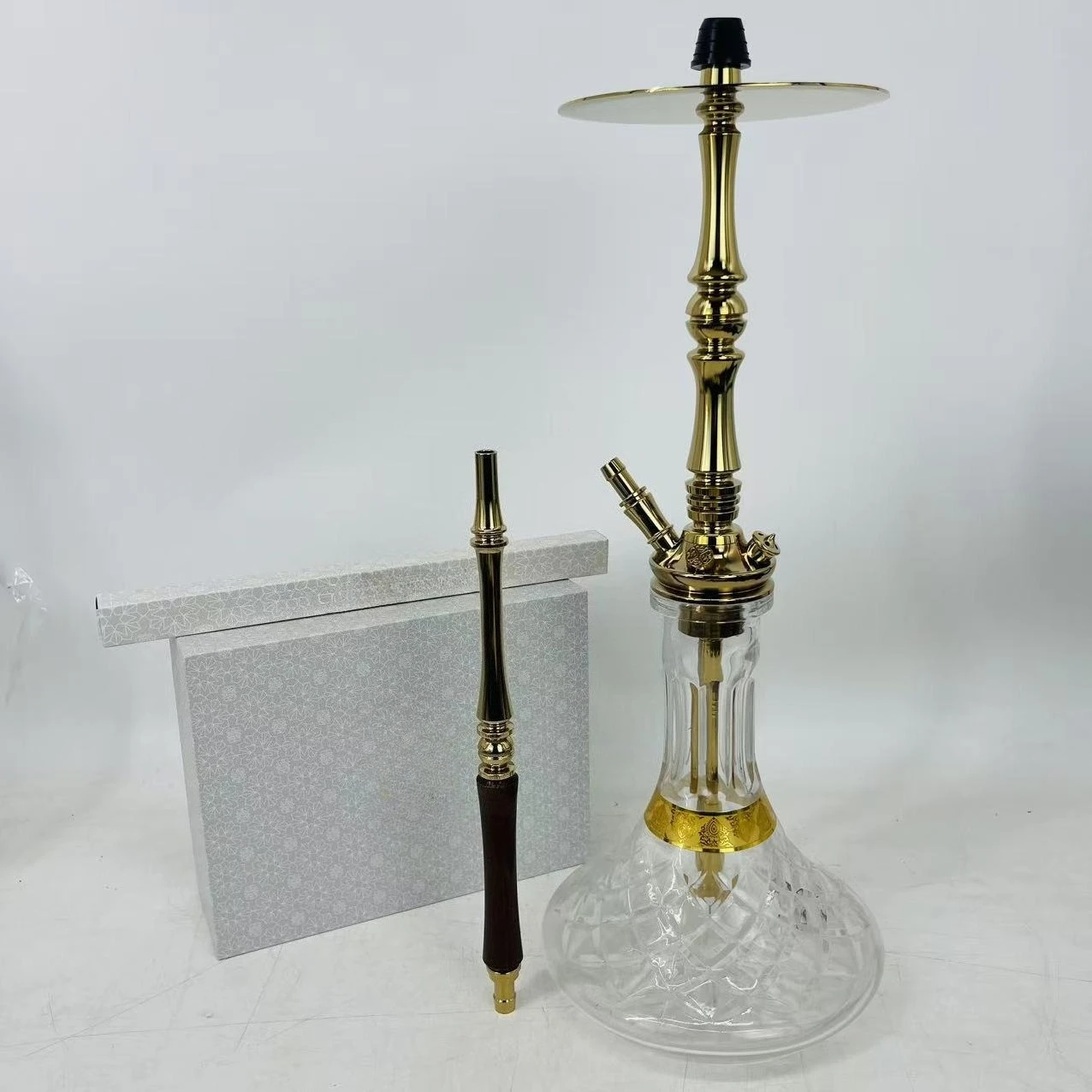 New Gold Stainless Steel High-end Gift Box Arabian Shisha Single Tube Pot