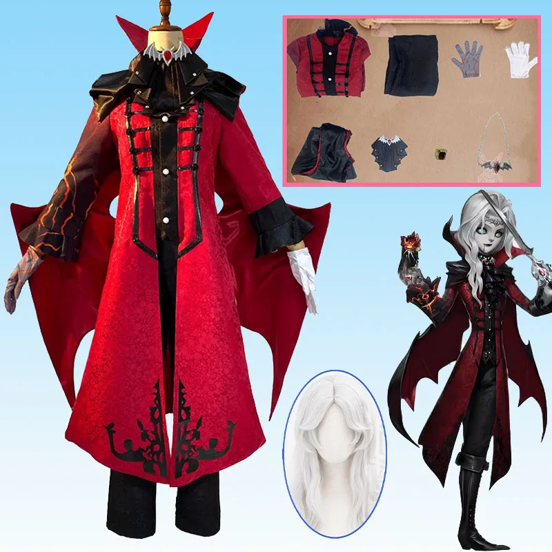 

2026Game Identity V Photographer Costume Man Sword Regulator Joseph Cosplay Red Uniforms Cloak Set Halloween Party Play Clothing
