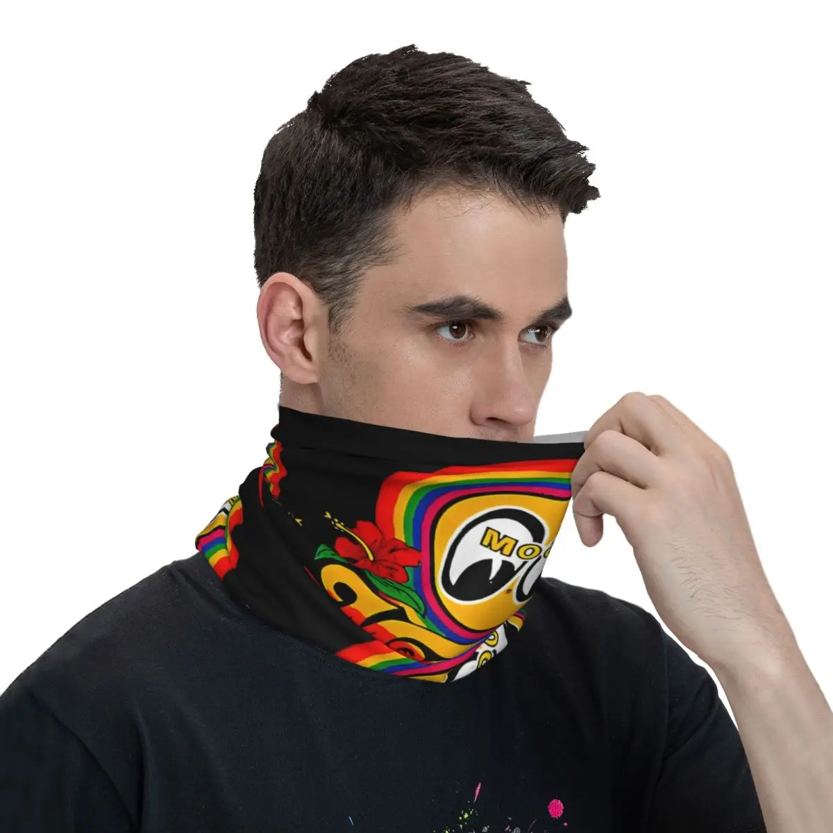 Moon Eyes Flower Scarf Neckerchief Neck Face Mask Polyester