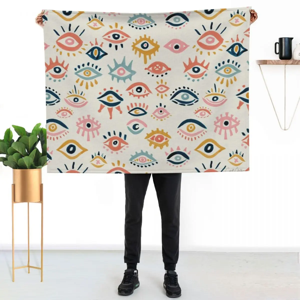 Mystic Eyes a?? Primary Palette Throw Blanket Extra Large Throw Kid'S Custom Bed Sofa Quilt Decorative Sofa Blankets