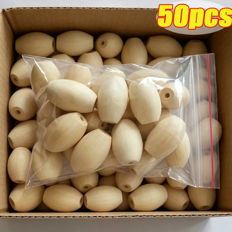 Solid Color Wooden Bead Olive Bead Door Curtain Accessories DIY Handmade Bracelet Necklace Jewelry Making Accessories Materials