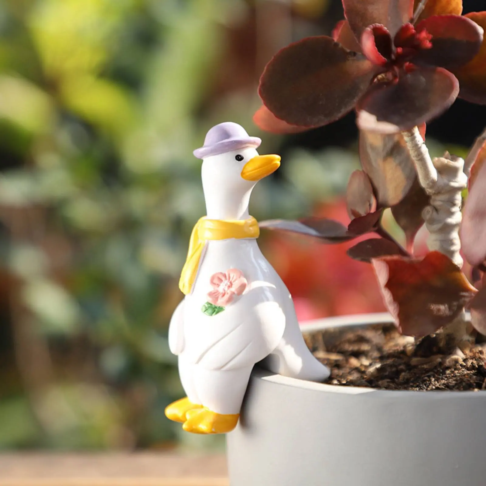 Resin Goose Pot Hanger Vivid Landscaping Decoration Hanging Goose Decoration Aquatic Display Border Decoration Playful Hanging