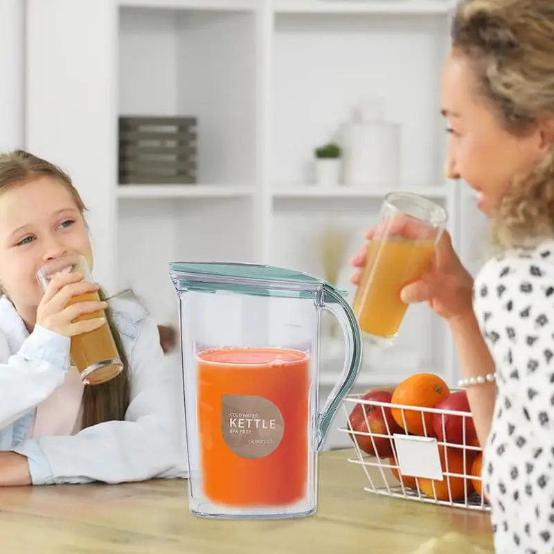 ふた付き飲料ピッチャー、ジュースディスペンサー、冷蔵庫ケトル、1.5l、冷蔵庫ドア、水、レモネード飲料