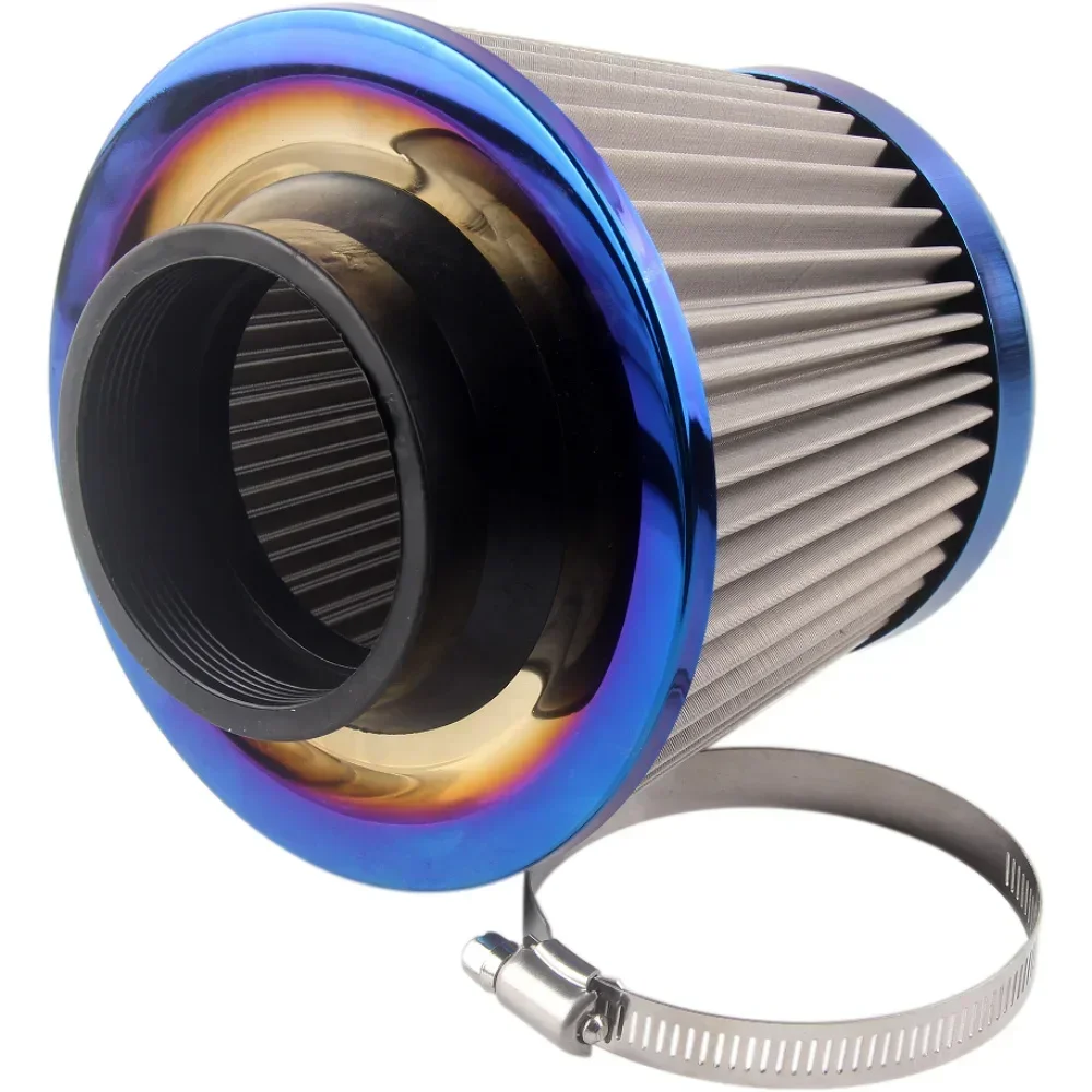 Universal Stainless Steel Auto Air Intake System High Flow Cone Cold Air Filter 60MM 65MM 70MM 75MM AF07