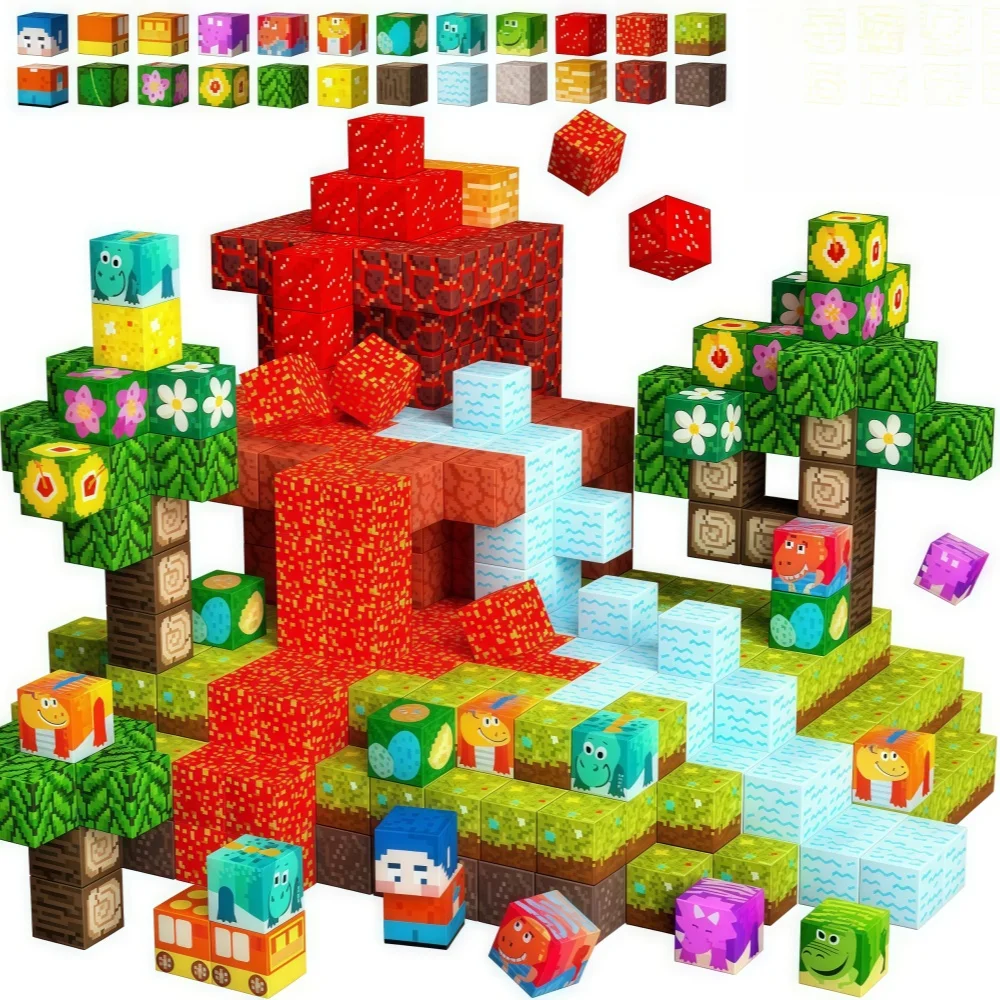 

My World Model Set Building Blocks Cube Creative DIY Toys,STEM Sensory Toys for 3+ Years Old Girl Boys