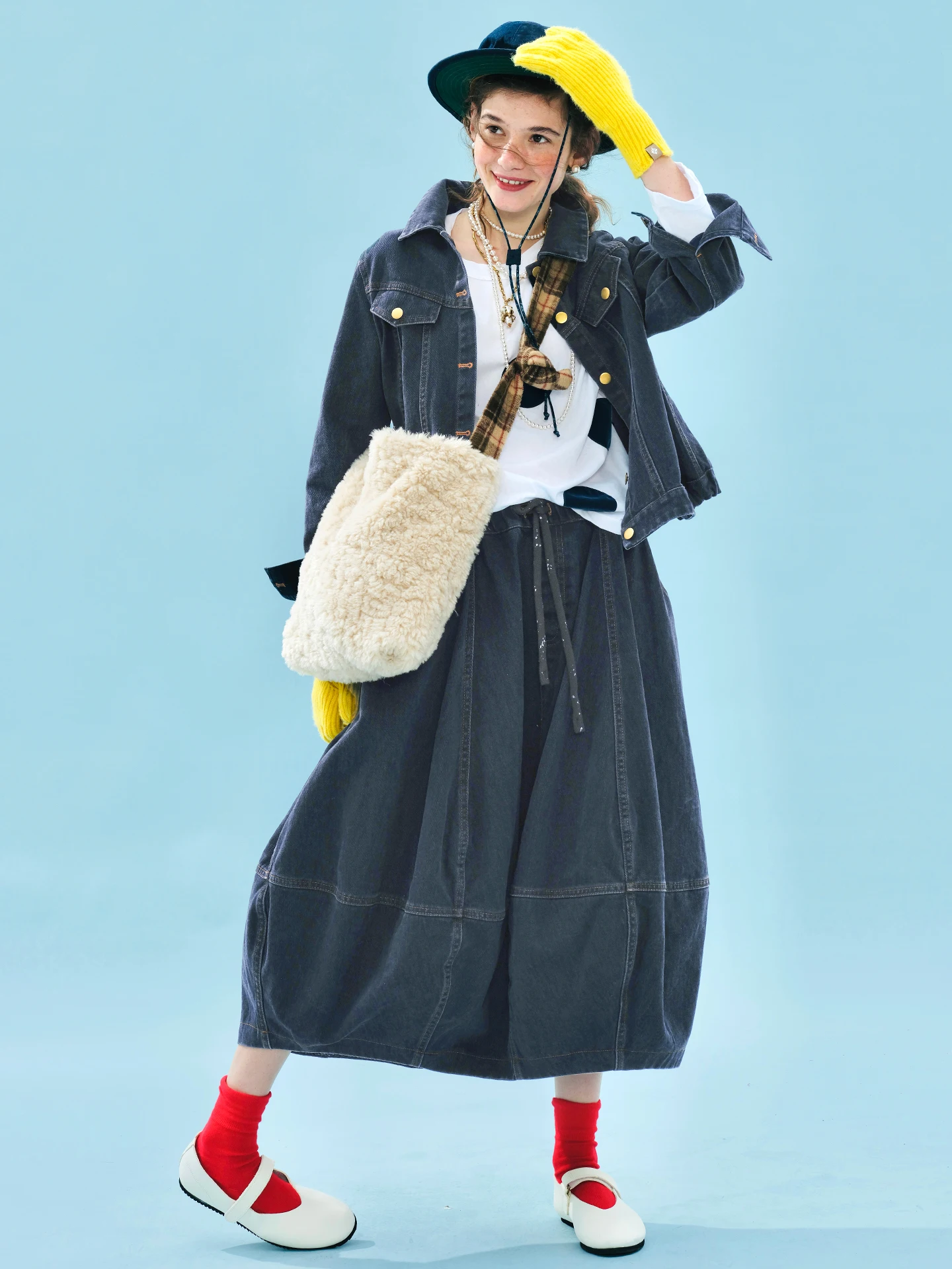 Dark Blue Cropped Denim Jacket unique and versatile Daily OutingsStylish & Eye - catching 255207