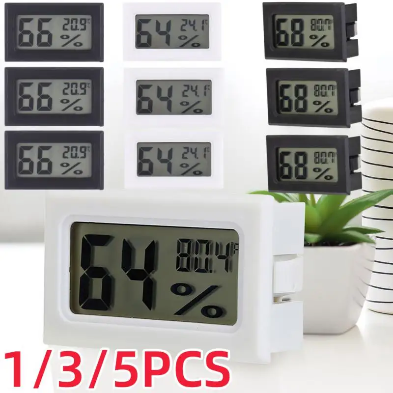 1/3/5PCS Thermohygrometer Mini LCD Digital Embedded Sensor Thermometer Gauge Refrigerator Aquarium Monitoring Display Detector