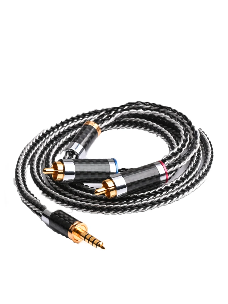 Fiebers piegel 4,4 U/min Dual Lotus 2rca Hifi Einkristall Kupfer versilbert 4,4mm ausgeglichen eine Minute zwei Audio kabel