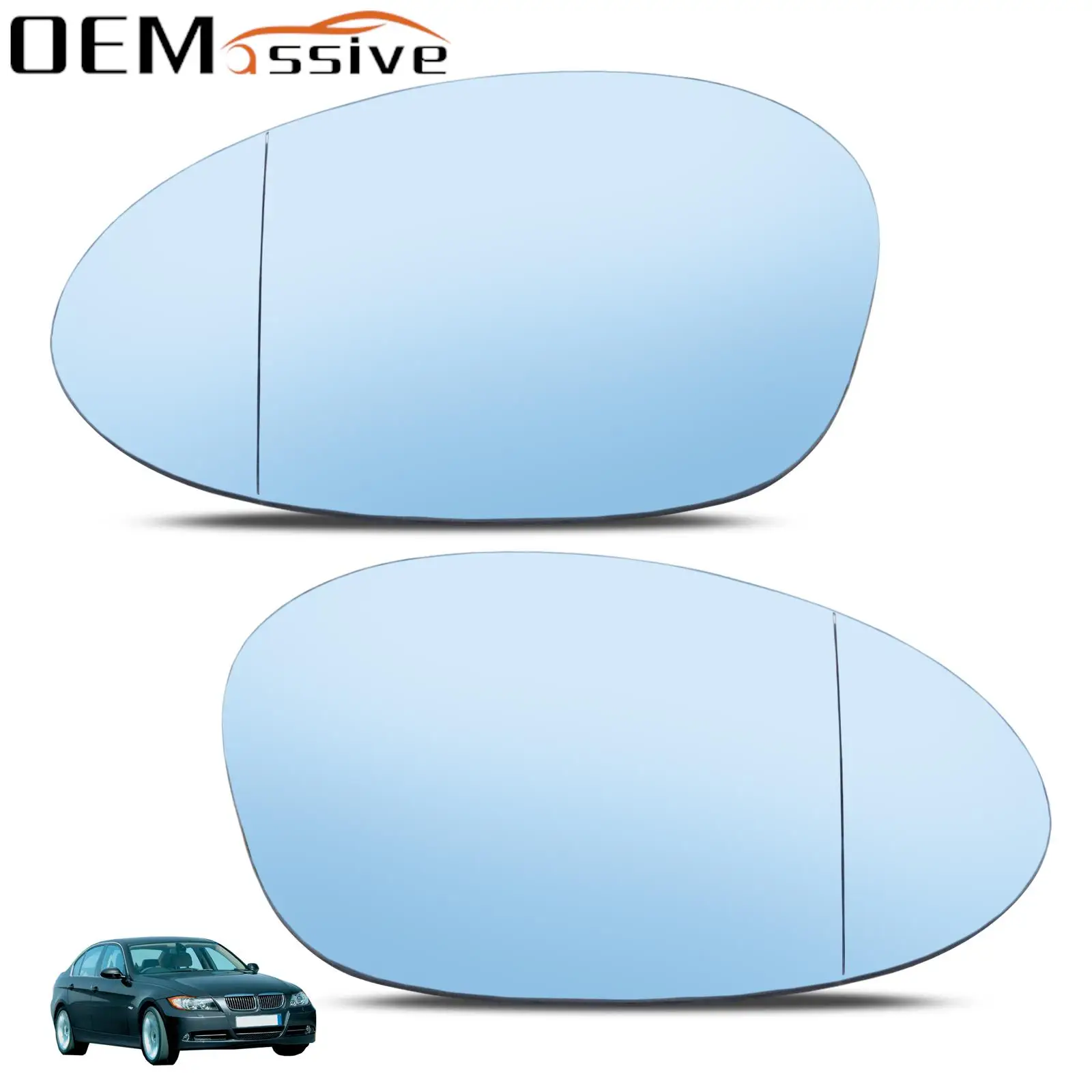 Wing Mirror Glass For BMW E90 E92 E91 E93 For E82 E88 E86 E85 Z4 320i 328i 335i 330i 05-09 Wide Angle Convex Rearview Side Blue