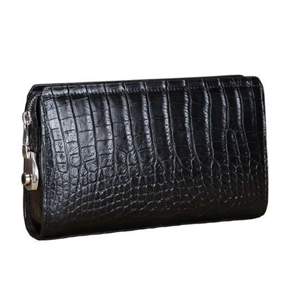 

lukani new handbags business crocodile leather Men clutch bags male Hand bag large capacity crocodile combination lock