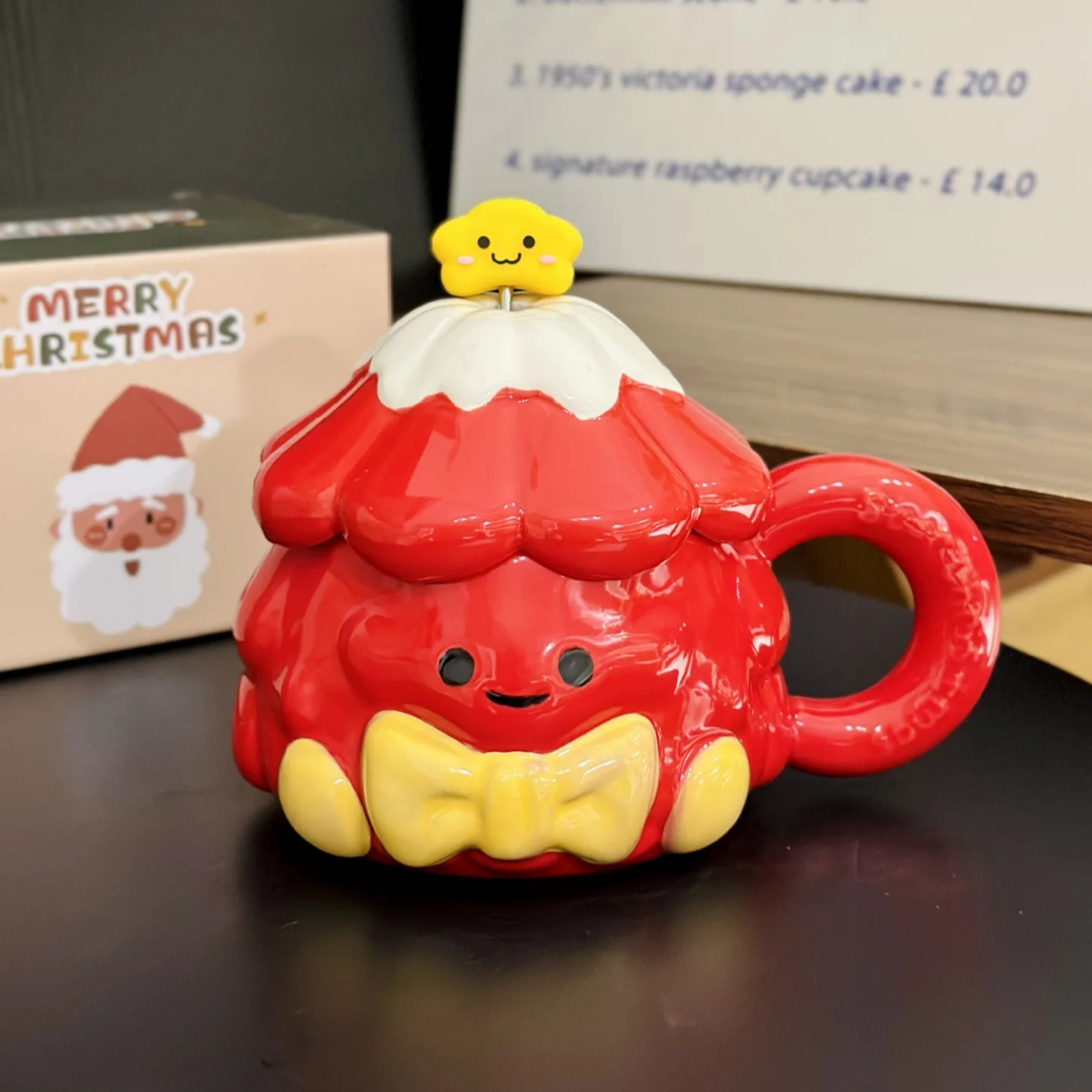 Cartoon Christmas Tree Couple Mug with Lid and Spoon Home Water Cup High Value Christmas Gift Companion Gift