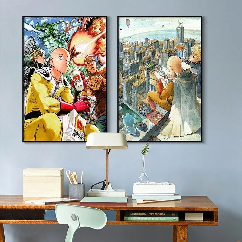 

Аниме-постер One Punch Man без рамы, HD-качество, для декора стен в спальне, общежитии, гостиной, игровой комнате и дома