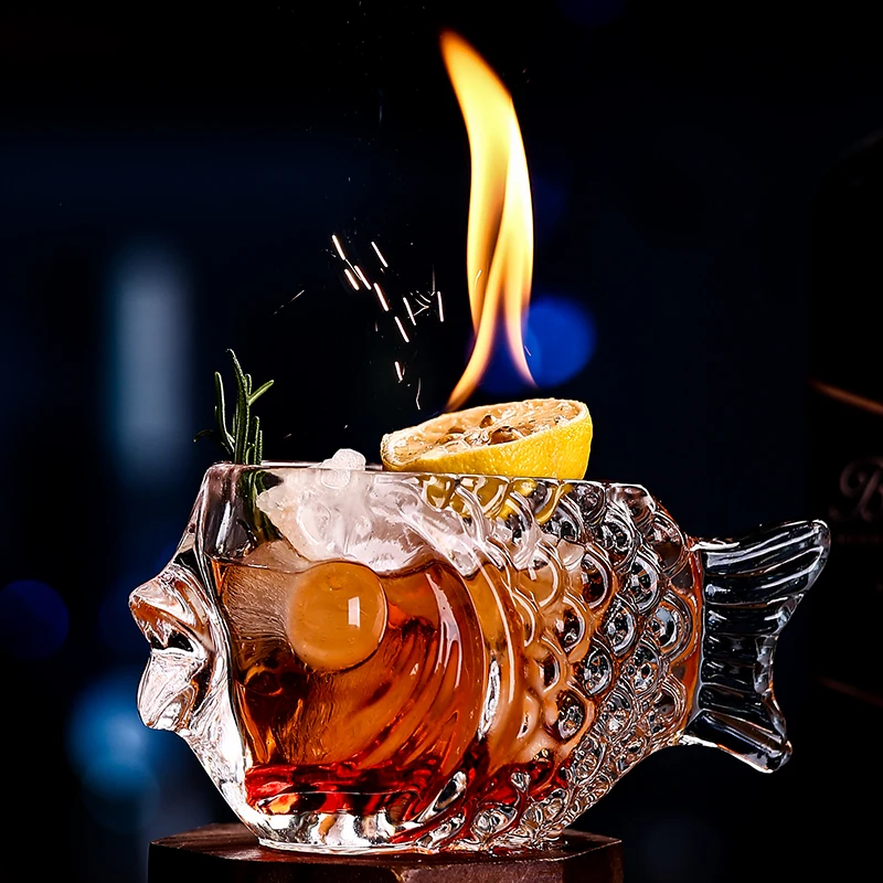 

Креативный 3D-стакан в форме прозрачной рыбы для коктейлей, толстостенный, красивый, для смузи, холодных напитков, кружка в стиле Тики