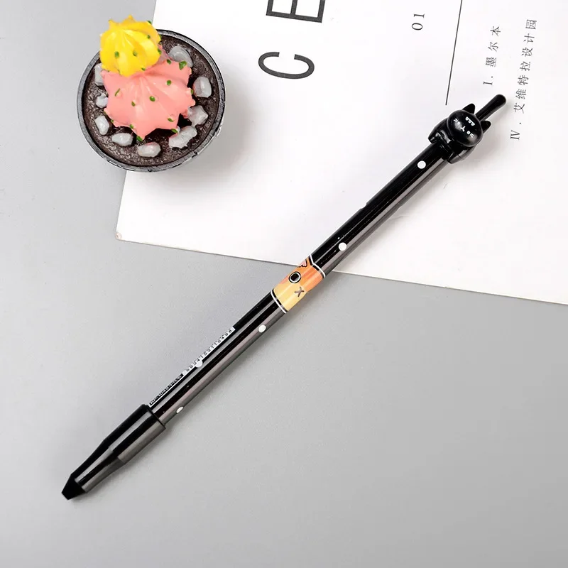 12/60 Pcs Wholesale Cute Cat Tail Cute Cat Gel Pens Set Full Needle Tube 0.5mm Black Student Stationery