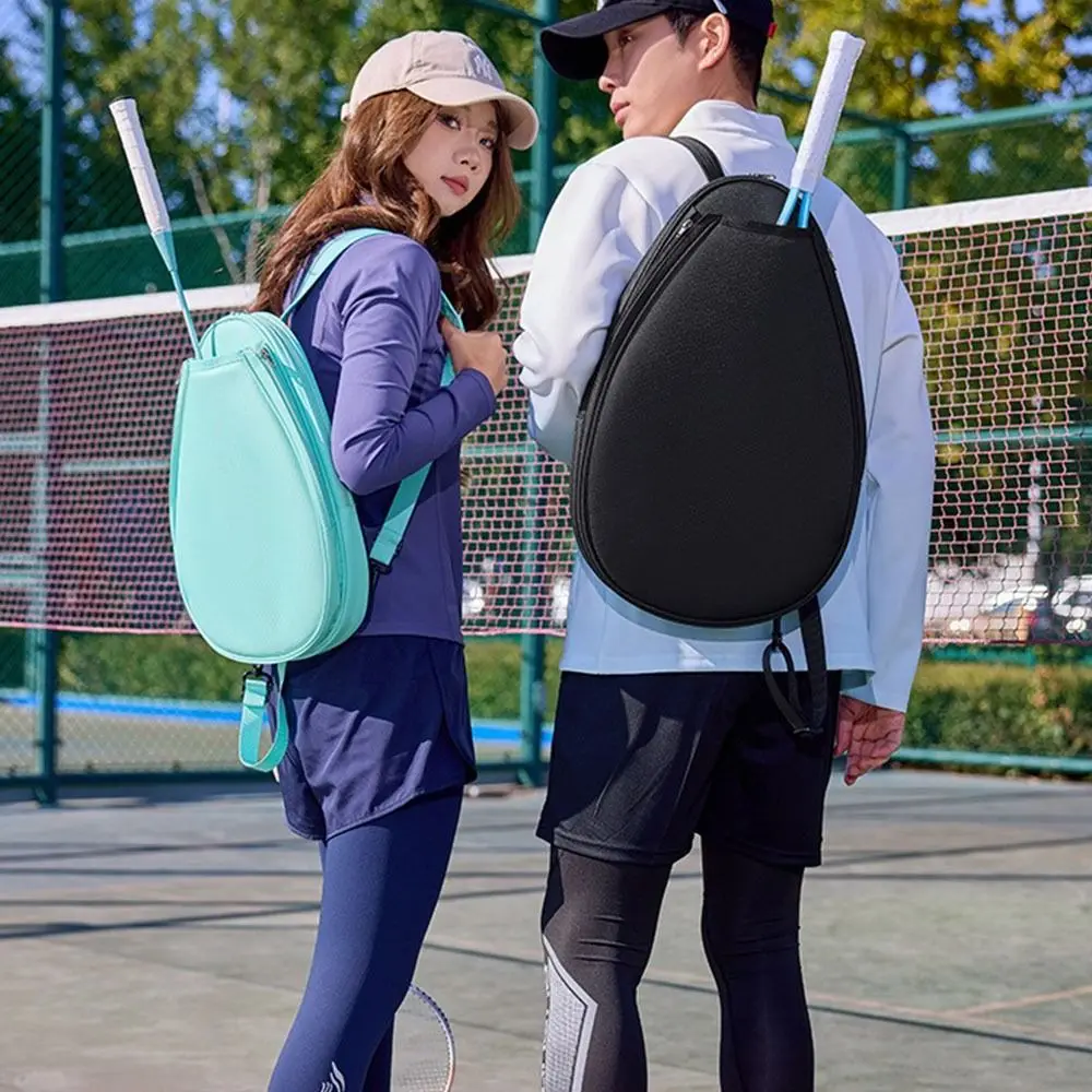 Large Capacity Tennis Backpack Lightweight Waterproof Pickleball Backpack Zipper Closure Solid Color Racquet Bag Pickleball Game