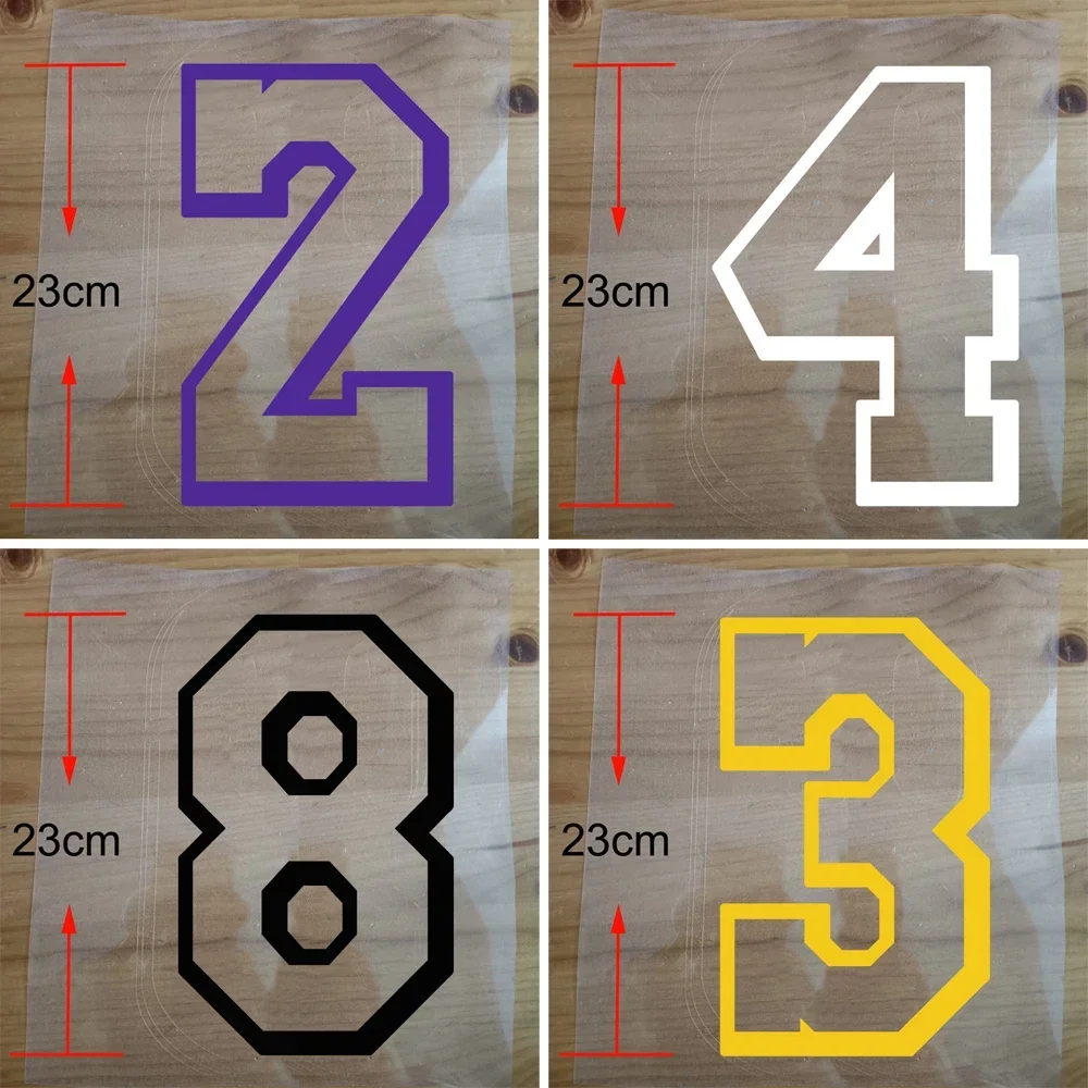 23cm Large Number Patches High Quality PU Material High Elasticity Basketball Team Number 0-9Thermal Transfer Printing Stickers