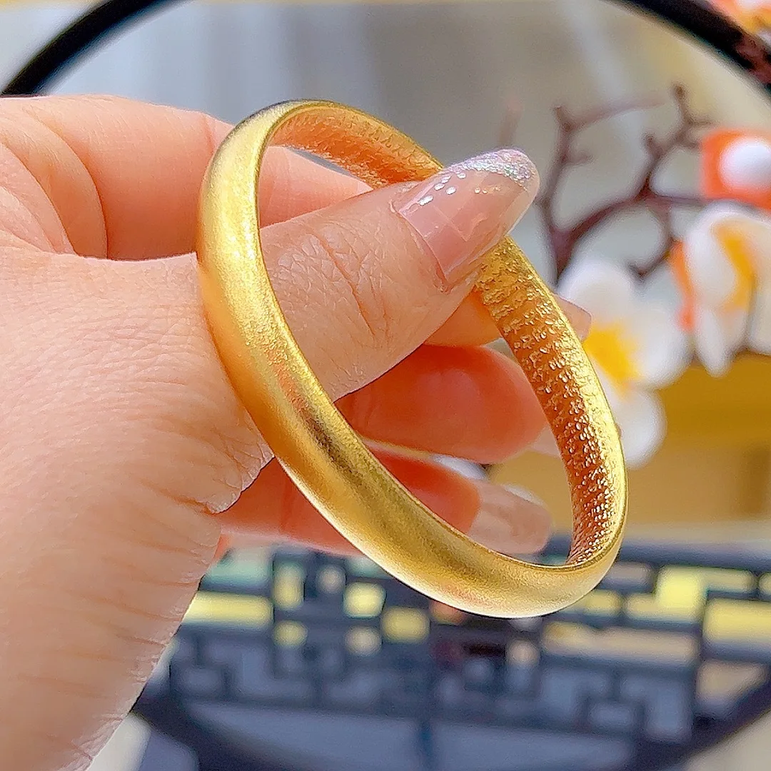 

Classic women's golden sand gold fashion bracelet, long-lasting color, genuine, high-end, plain circle