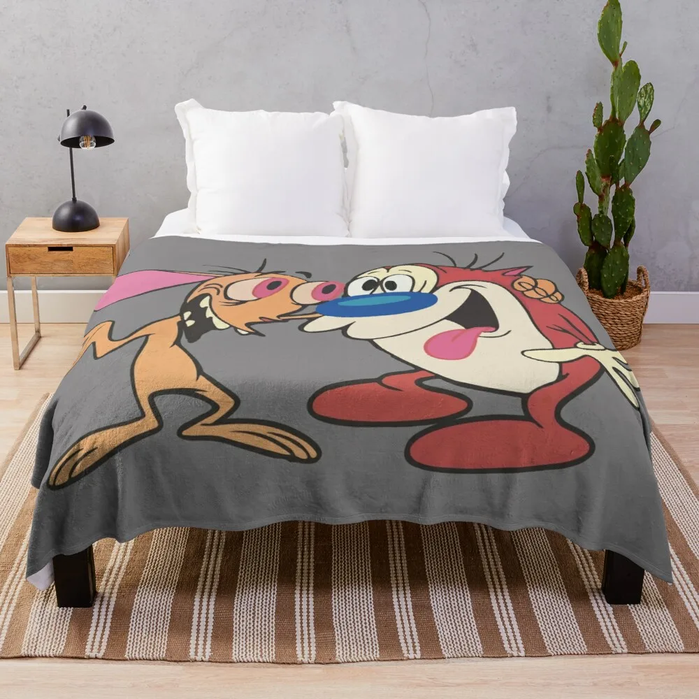 Ren and Stimpy BFF Throw Blanket luxury designer blanket