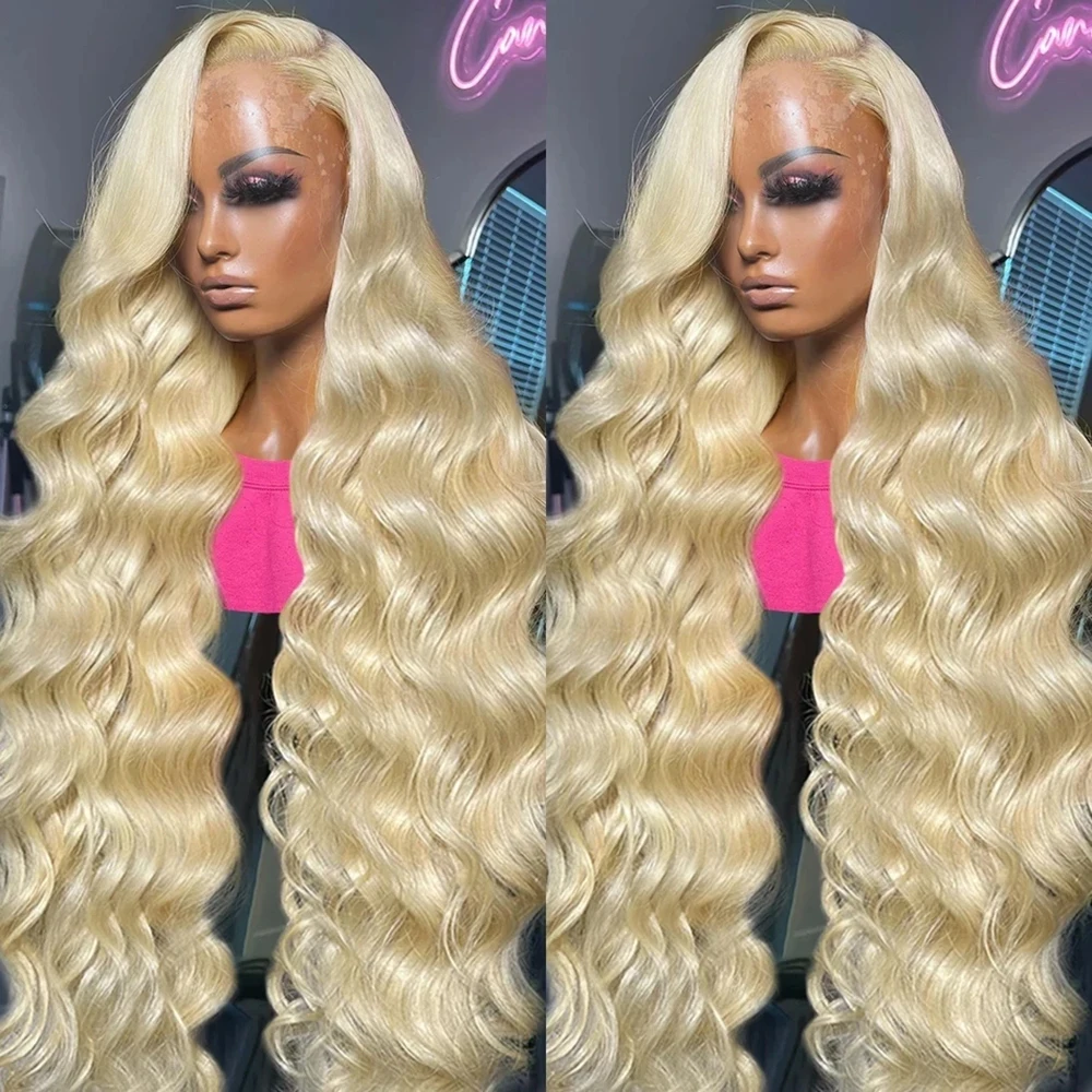 34 36 Inch 613 HD Lace Frontal Wig 13x4 Body Wave Brazilian 180 Density Blonde Lace Front Wig Human Hair Colored Wigs For Women