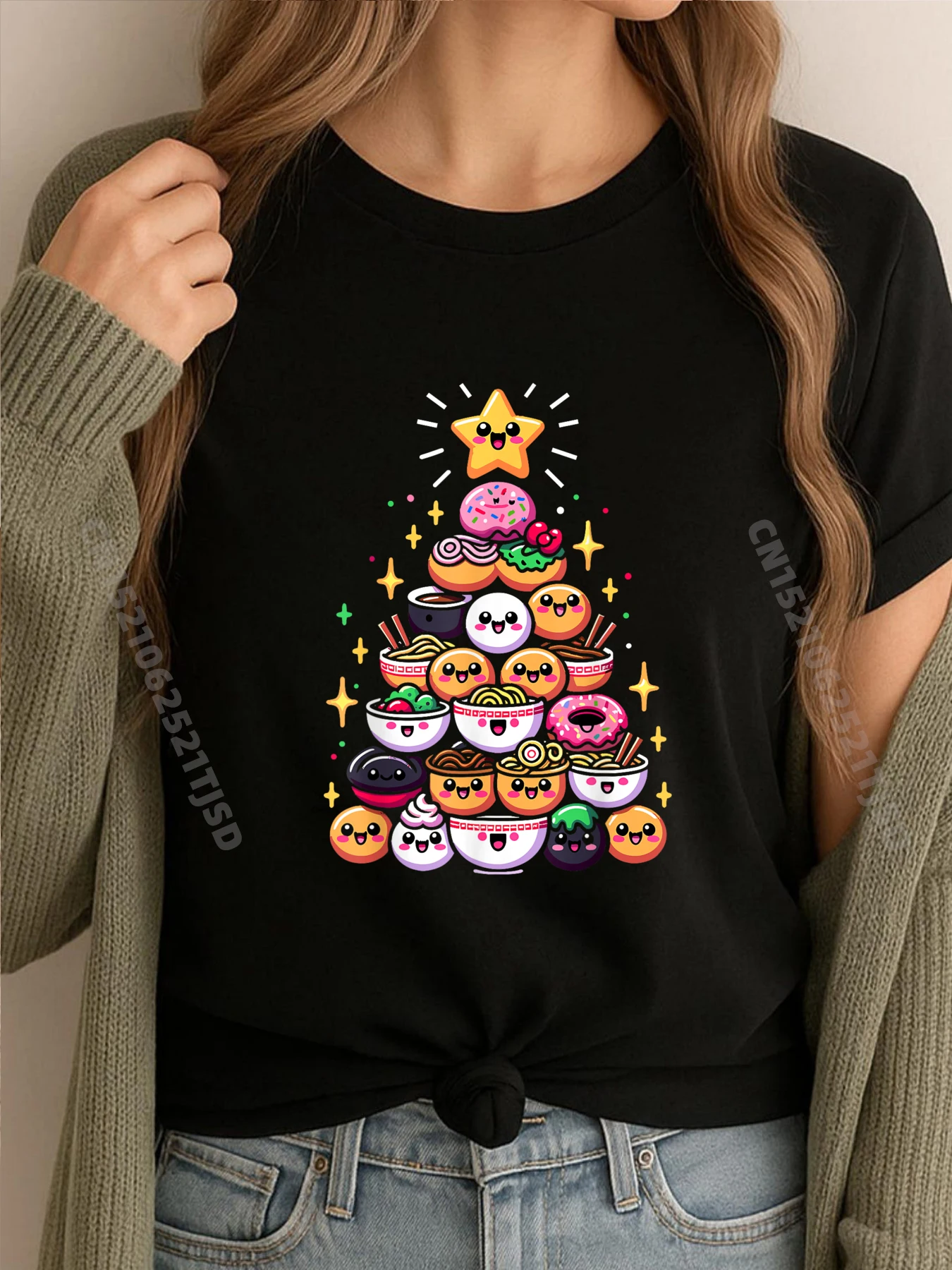 

Christmas Kawaii Ramen Donut Tree Funny Yummy Foods Xmas Mens Graphic Tshirts Anime T Shirts Vintage