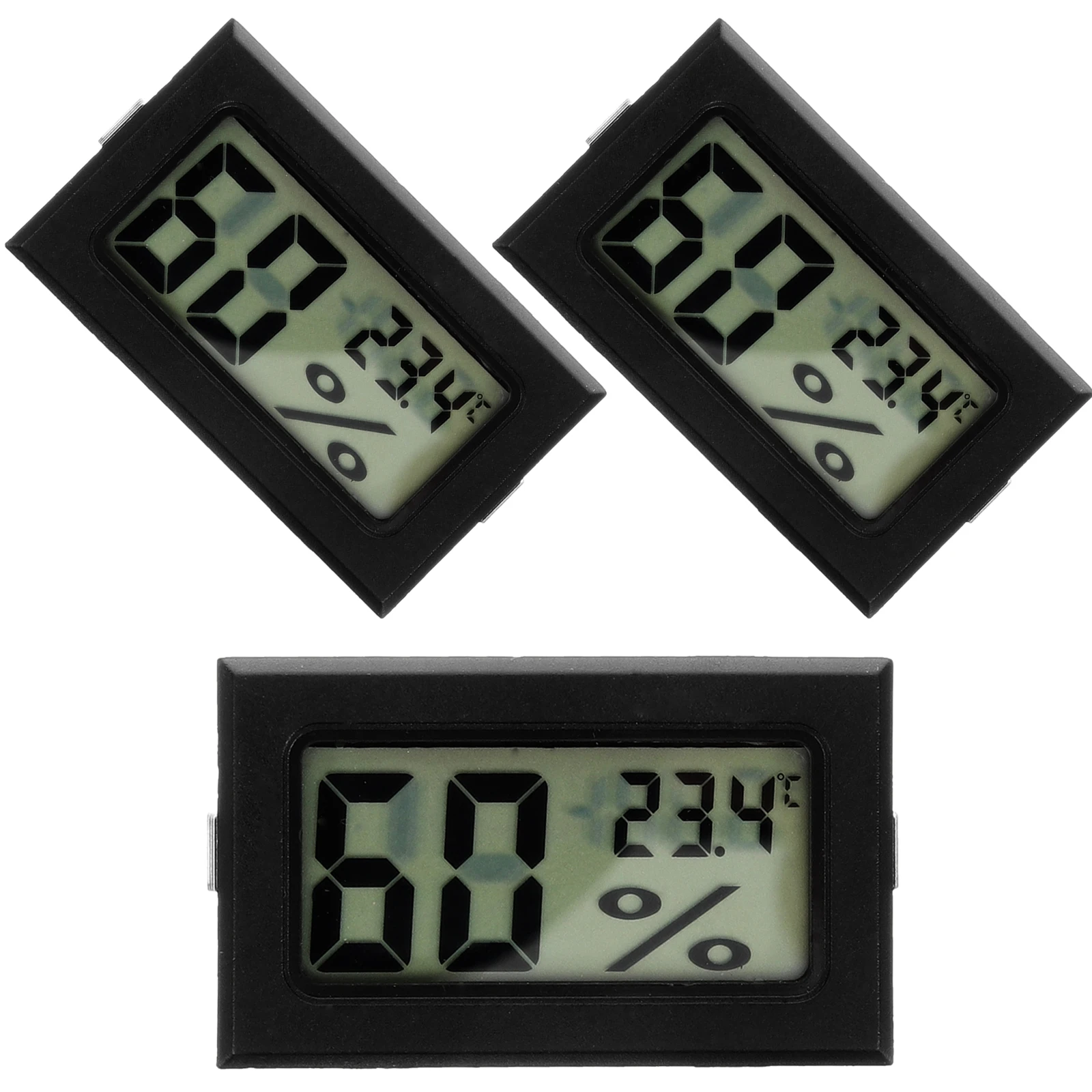 

3 Pcs Digital Hygrometer Thermometer Indoor Temperature Humidity Meter Black Home Office Weather Mini Hygrometer Small