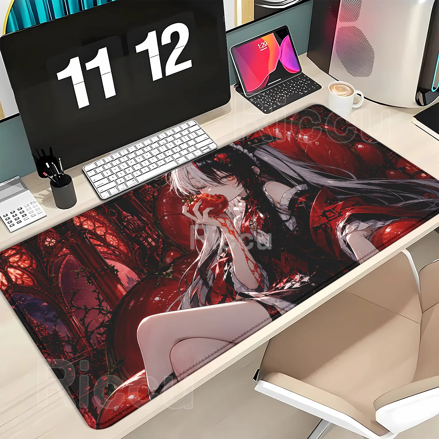 NTE Lacrimosa Neverness to Everness Kawaii Anime Girl Mauspad aus Gummi, Bürozubehör, Mauspad, Gaming, HD-Druck, Schreibtischunterlage