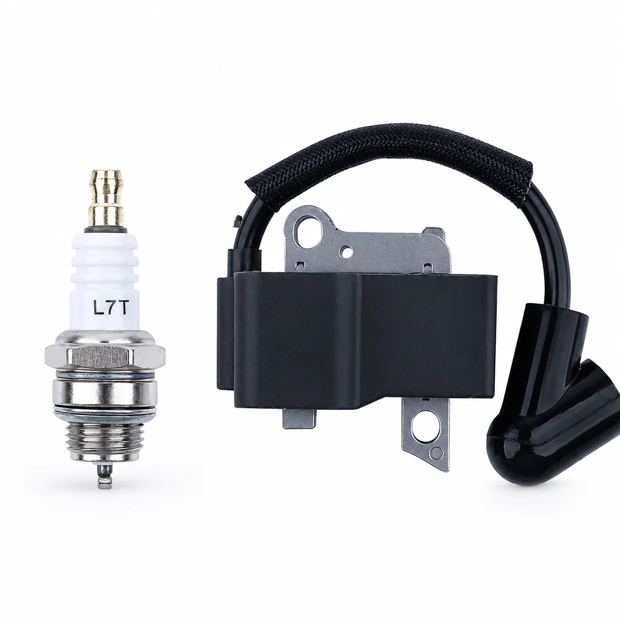 High Voltage Package Ignition Coil For Jonsered CS2240 CS2245 CS2250 Replaces 544243801 Spark Plug L7T BPMR7A Tune Up Kit