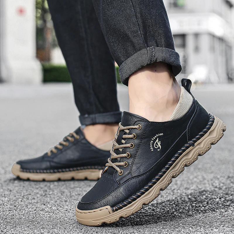 

Comfortable Men Formal Office Shoes Men's Genuine Leather Oxford Dress Shoes Lace-Up Business Flats Classic Casual Shoes for Men