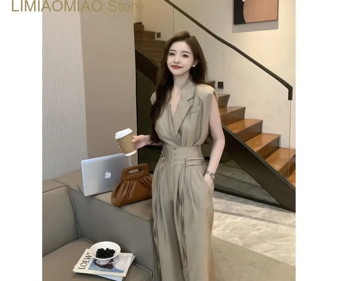 仕事に行くツーピースの女性用スーツ,オフィスセット,韓国風,デザイン,夏のファッション,新しい