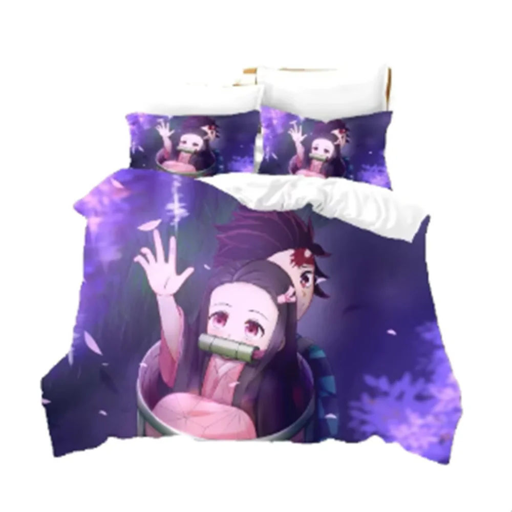 

Fashion 3D Print Anime Ghost Killing Blade Bedding Sets Duvetcover Set With Pillowcase Twin Full Queen King Bedclothes Bed Linen