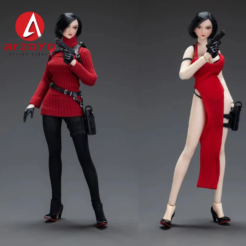 

cdtoys cd065 1/12 Scale MISS WONG COS Sexy Red Dress Clothing Set with Head Carving Fit 6'' Female Action Figures Body Model