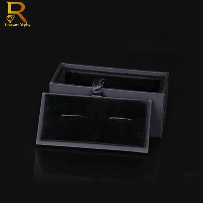 Gemelli di spedizione gratuiti Custodia per manager di archiviazione di gioielli neri Gemelli Display Box Holder Confezione regalo di moda classica Abbigliamento da uomo