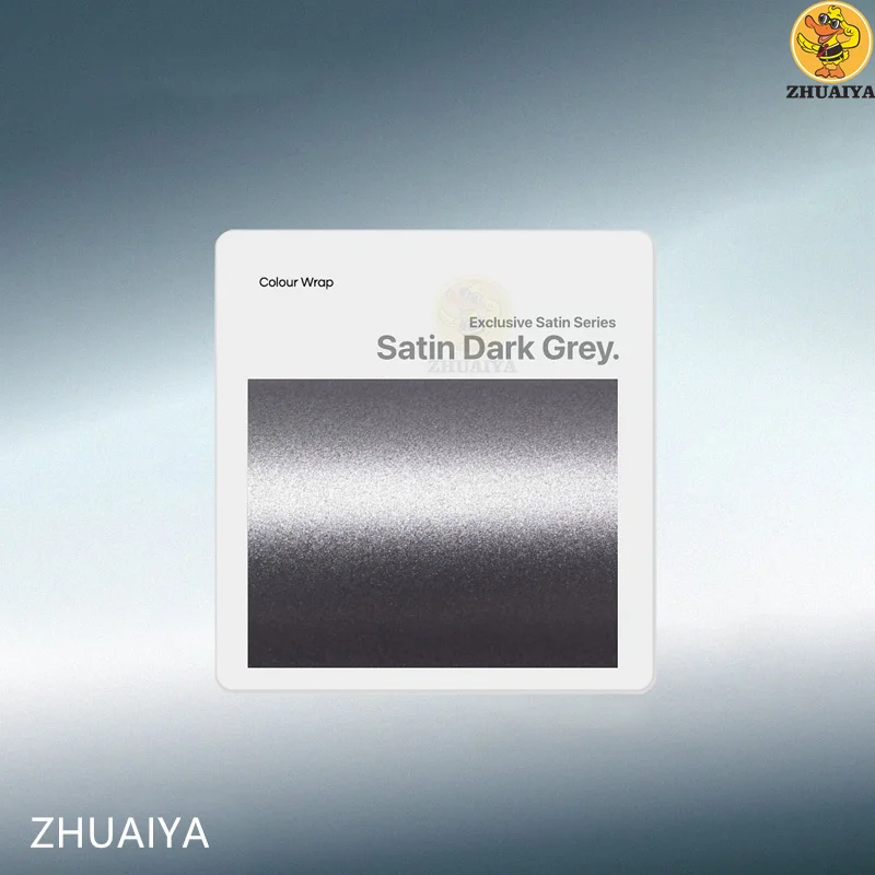 ZHUAIYA Exclusive Satin Series Dark Grey vinyl wrap film Vehicle wrapping for car wrap Bubble free easy install 1.52x18M