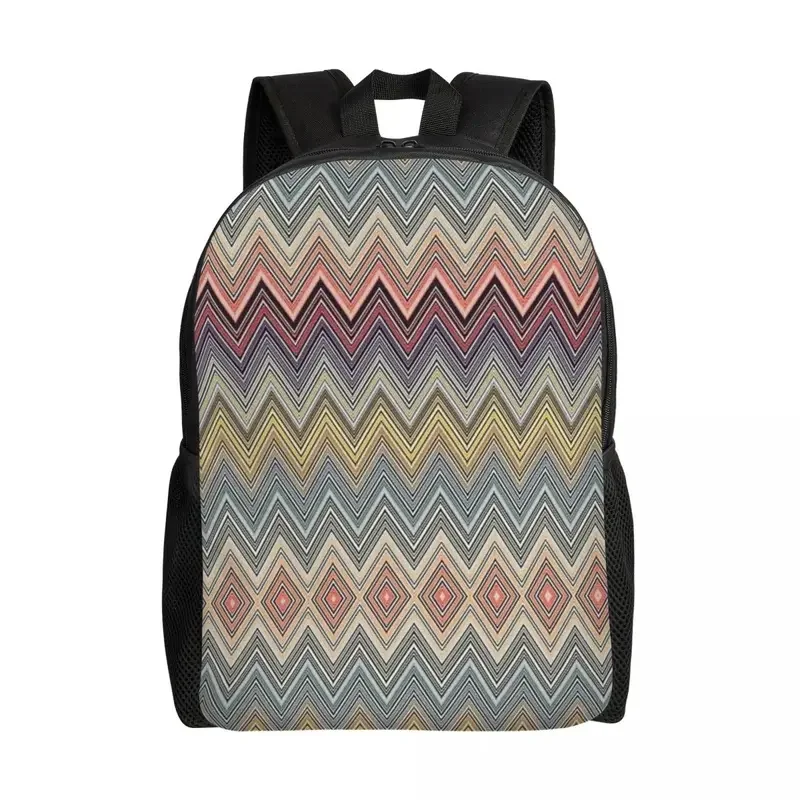 Mochila zigzag para hombre y mujer, morral de camuflaje, impermeable, estilo bohemio, para Colegio Universitario