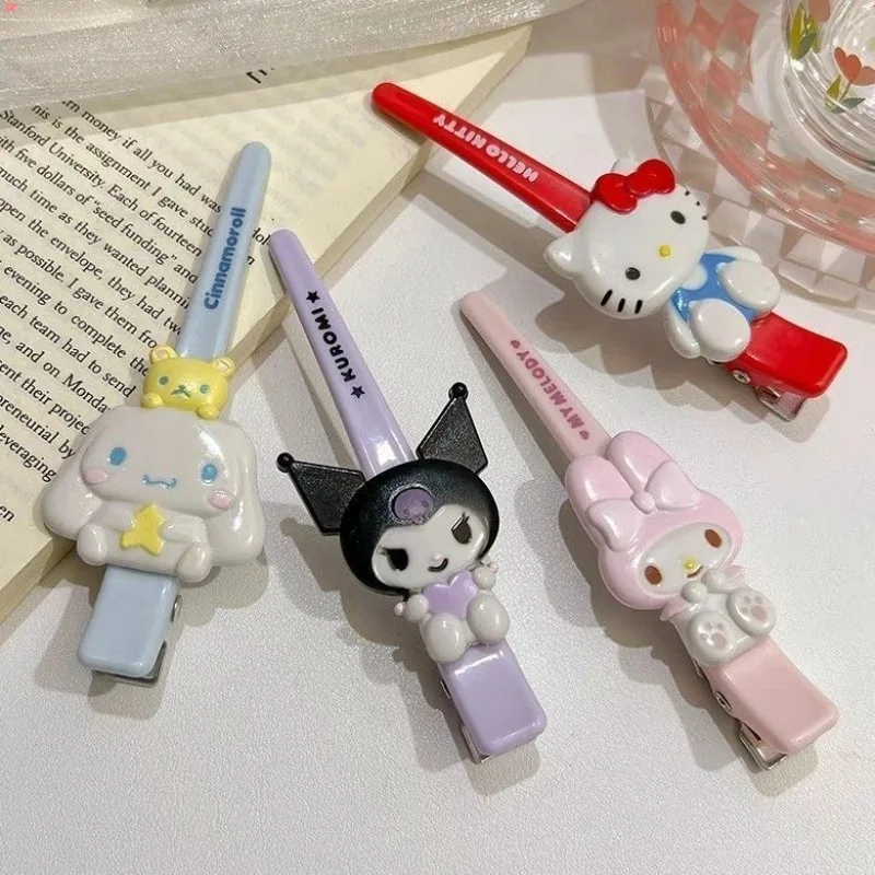 

New Cartoon Kuromi Hello Kitty My Melody Hair Headdress Cute Cartoon KT Cat Bangs Side Clip Sweet Girls Hair Clip Set Side Clip