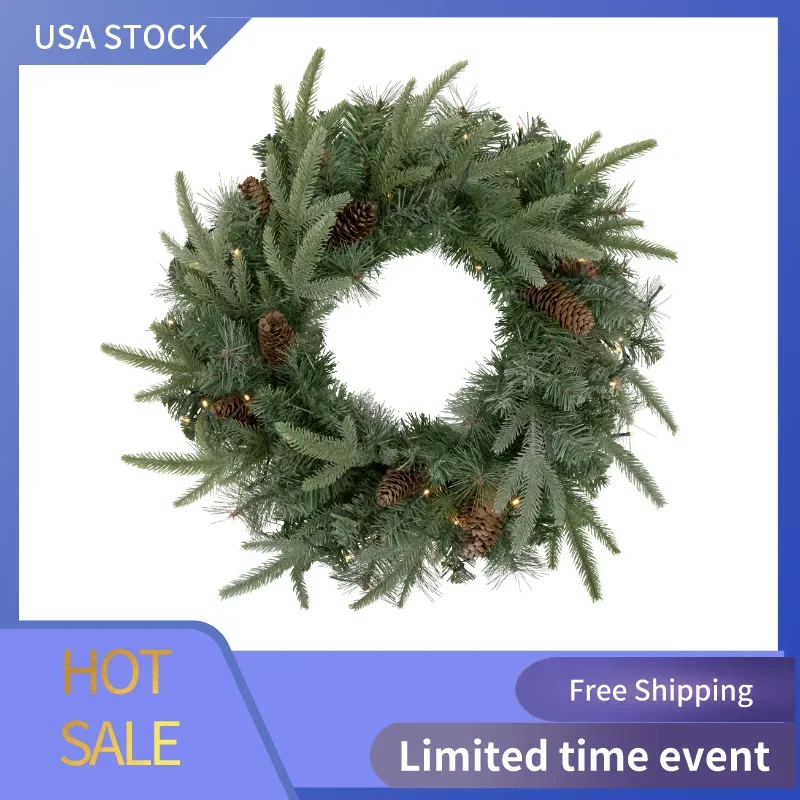 

24" Artificial Mixed Pine and Pine Cone Christmas Wreath