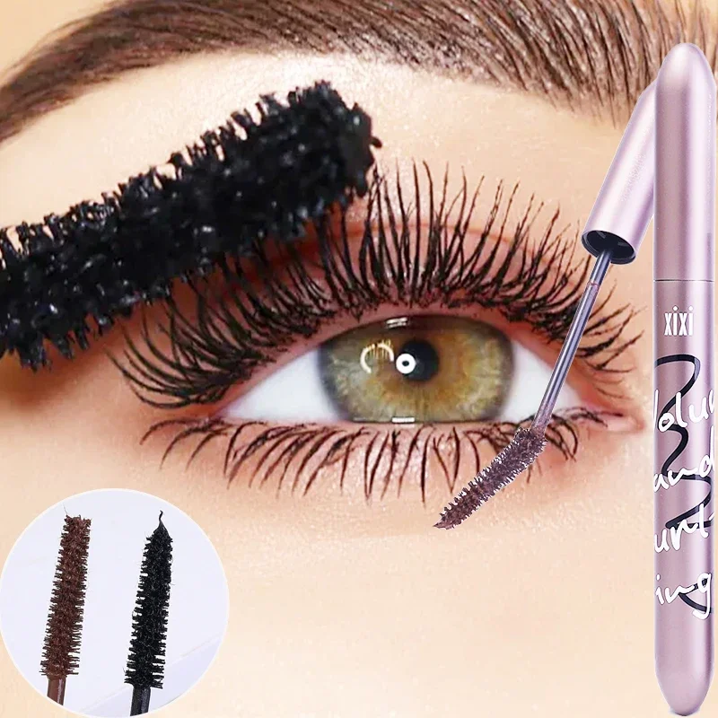 5D Non-smudge Mascara Brown Black Natural Lengthens Eyelashes Extra Volume Waterproof Long LastingFast Dry Non-smudge Mascara