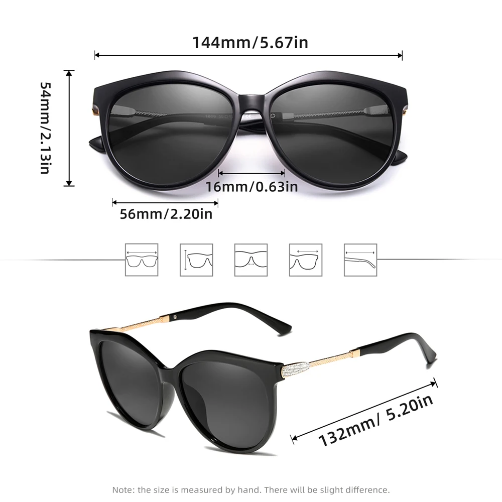 RIVIERSUN gafas de sol antideslumbrantes polarizadas de lujo para mujer UV400 gafas ojo de gato marco grande moda femenina verano conducción yewear