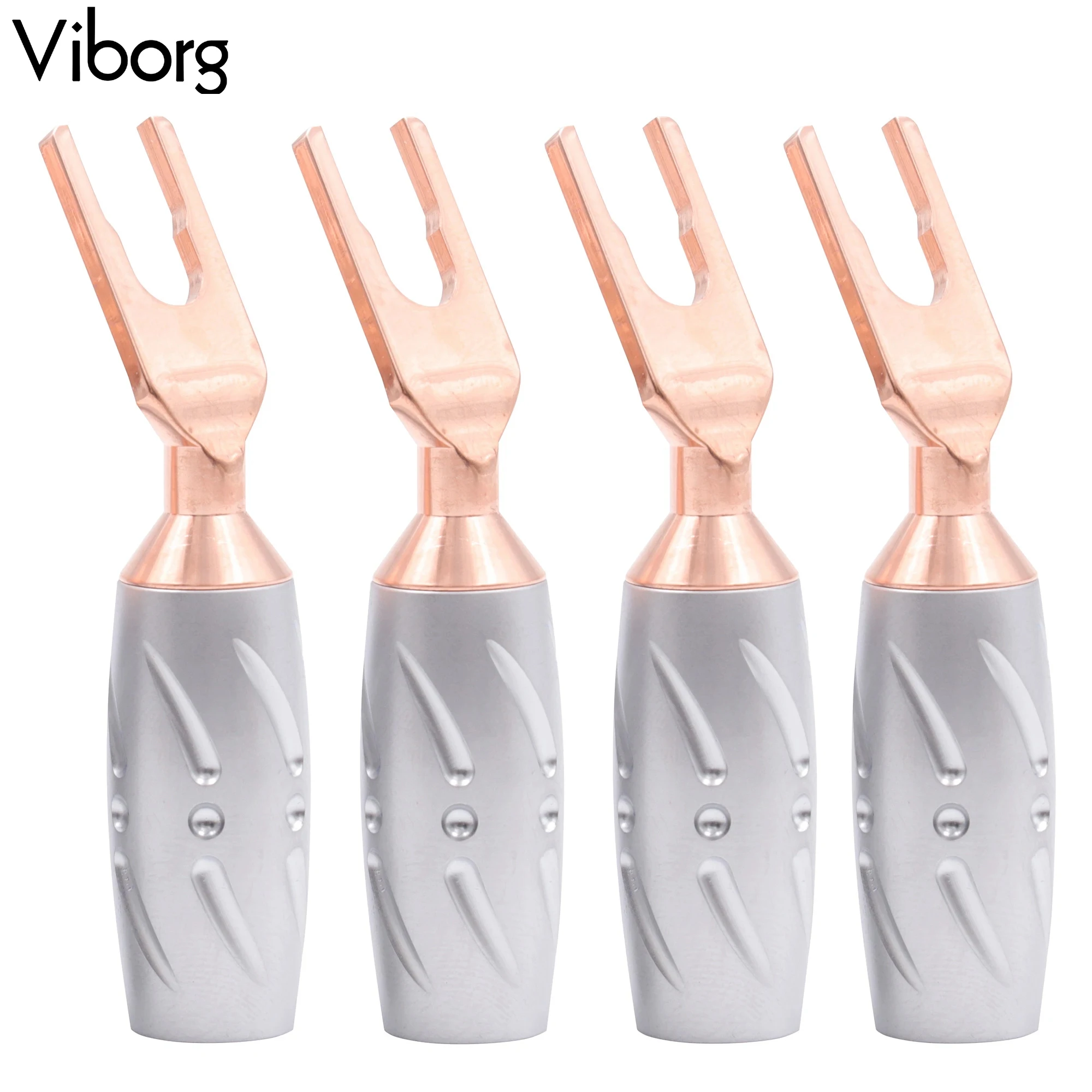 

Viborg Hi-End Pure Copper Male Speaker Y Spade Connector AMP Banana Plug Fork Speaker Plug Hifi Audio DIY Screw Lock