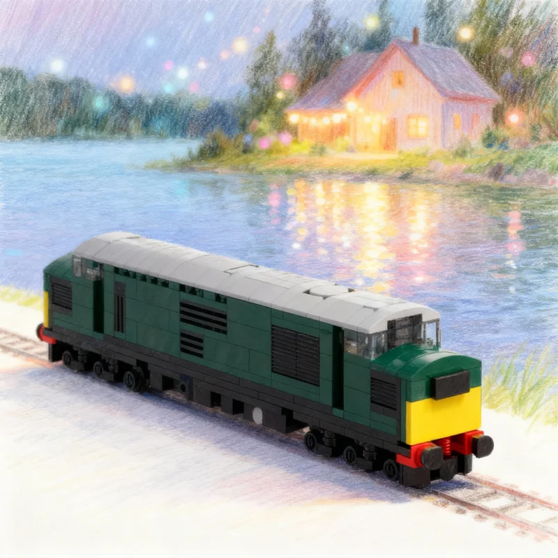

440pcs MOC Creator 4 Wide BR Class Diesel Locomotive Train Model Building Blocks Architecture Toy Idea Christmas Gift DIY