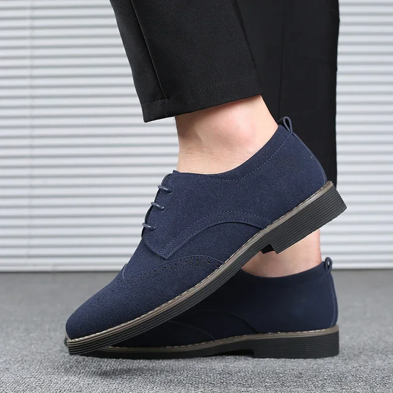 New derby shoes Oxford Men Shoes PU Suede Leather Spring Autumn Casual Men Leather Shoes Male Dress Shoes Plus Size 38-48